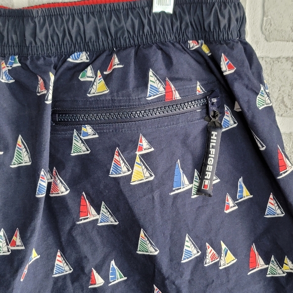 Tommy Hilfiger Tommy Trunks Sailboat Print Vintage Swim Trunks Men's Size XXL - Picture 5 of 10